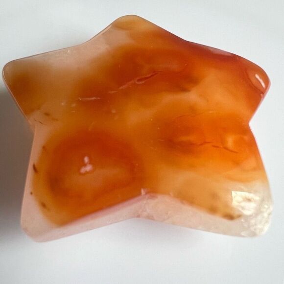 Carnelian Crystal Star Carving (3)‎ - Picture 3 of 9
